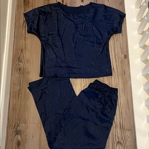 Navy Blue Two-Piece Lounge Set
